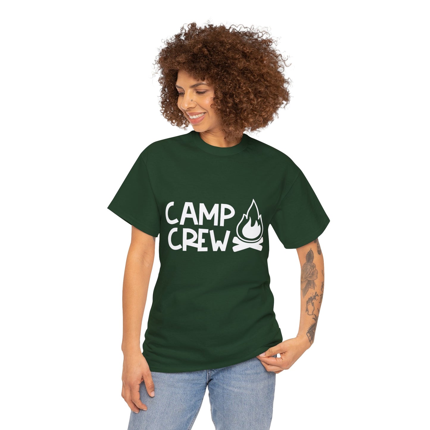 "Camp Crew" Adult Heavy Cotton Tee - White