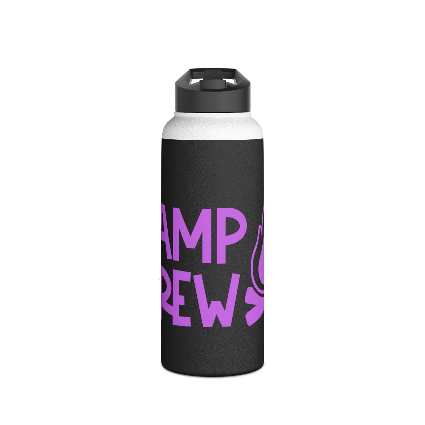 "Camp Crew" Stainless Steel Water Bottle - Purple