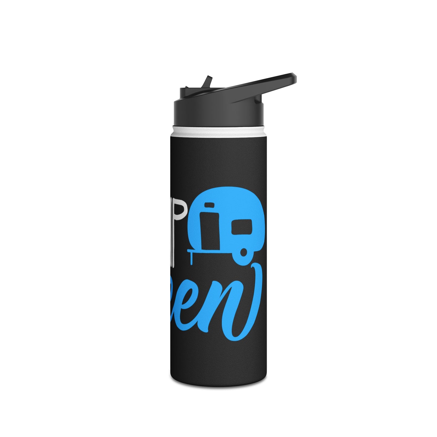 "Camp Queen" Stainless Steel Water Bottle - Blue