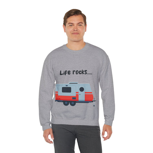 "Life Rocks" 2-Sided Graphic Heavy Blend™ Crewneck Sweatshirt