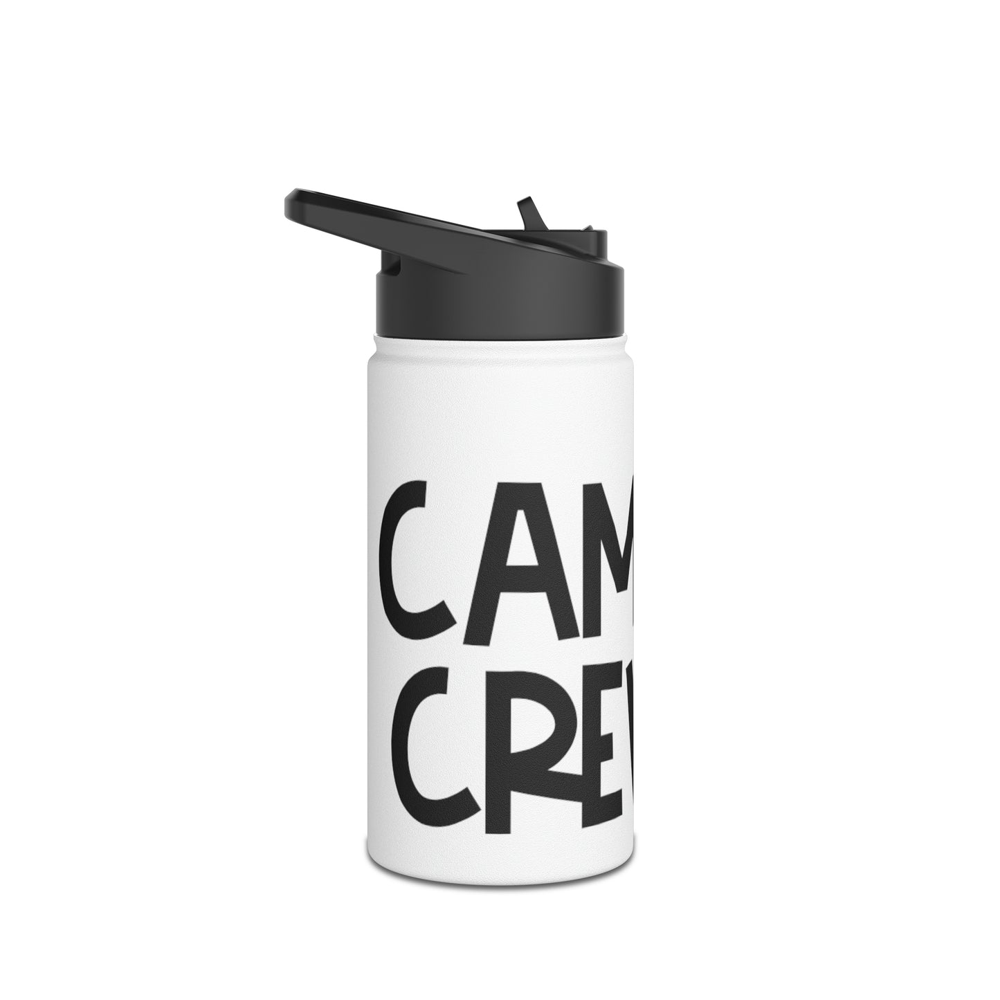 "Camp Crew" Stainless Steel Water Bottle - Black