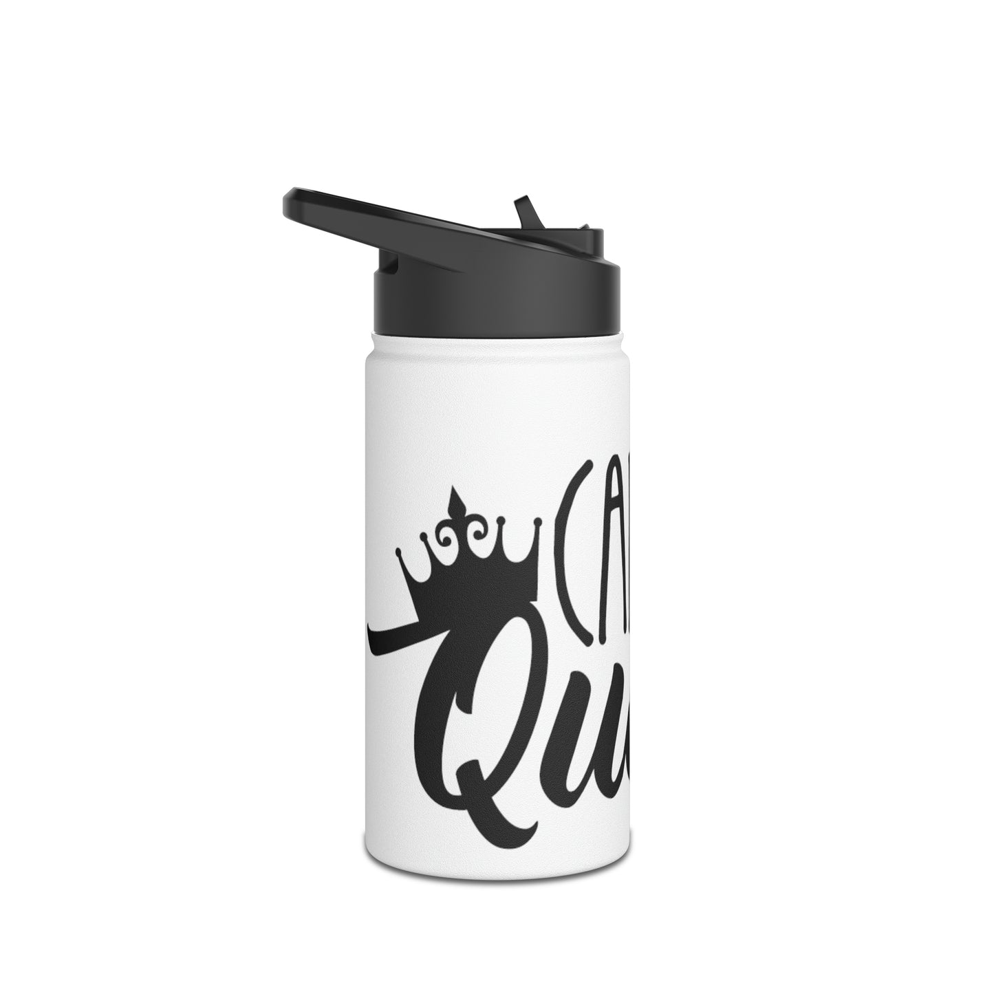 "Camp Queen" Stainless Steel Water Bottle - Black