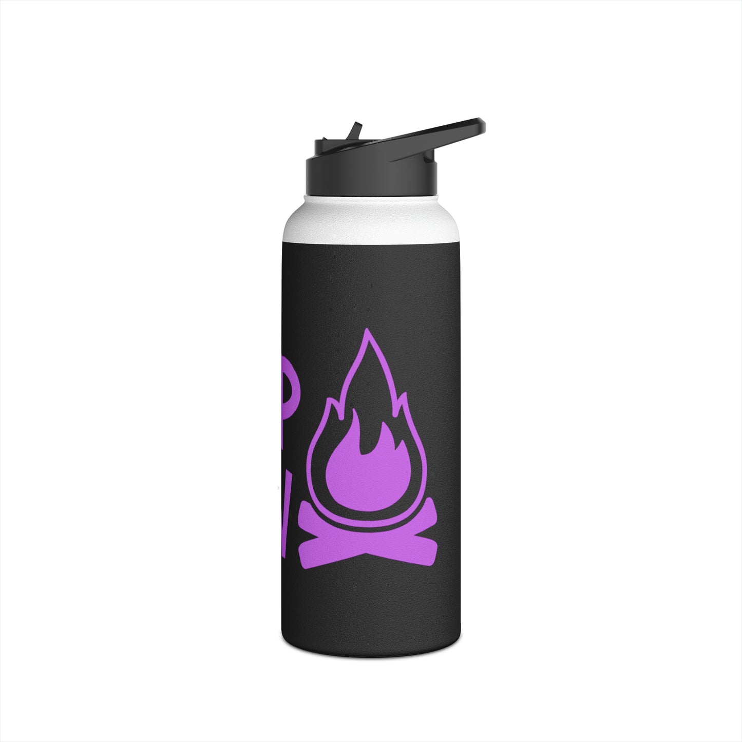 "Camp Crew" Stainless Steel Water Bottle - Purple