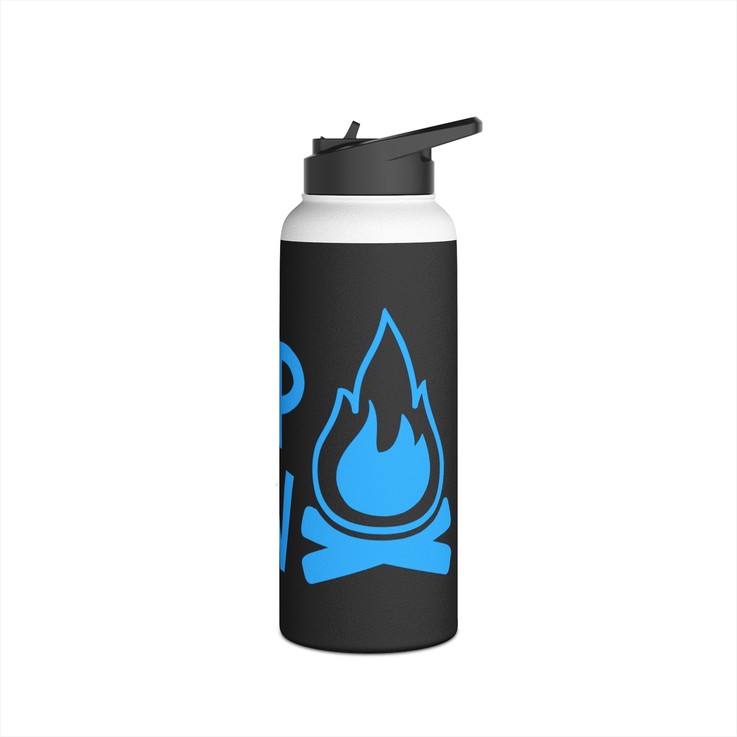 "Camp Crew" Stainless Steel Water Bottle - Blue