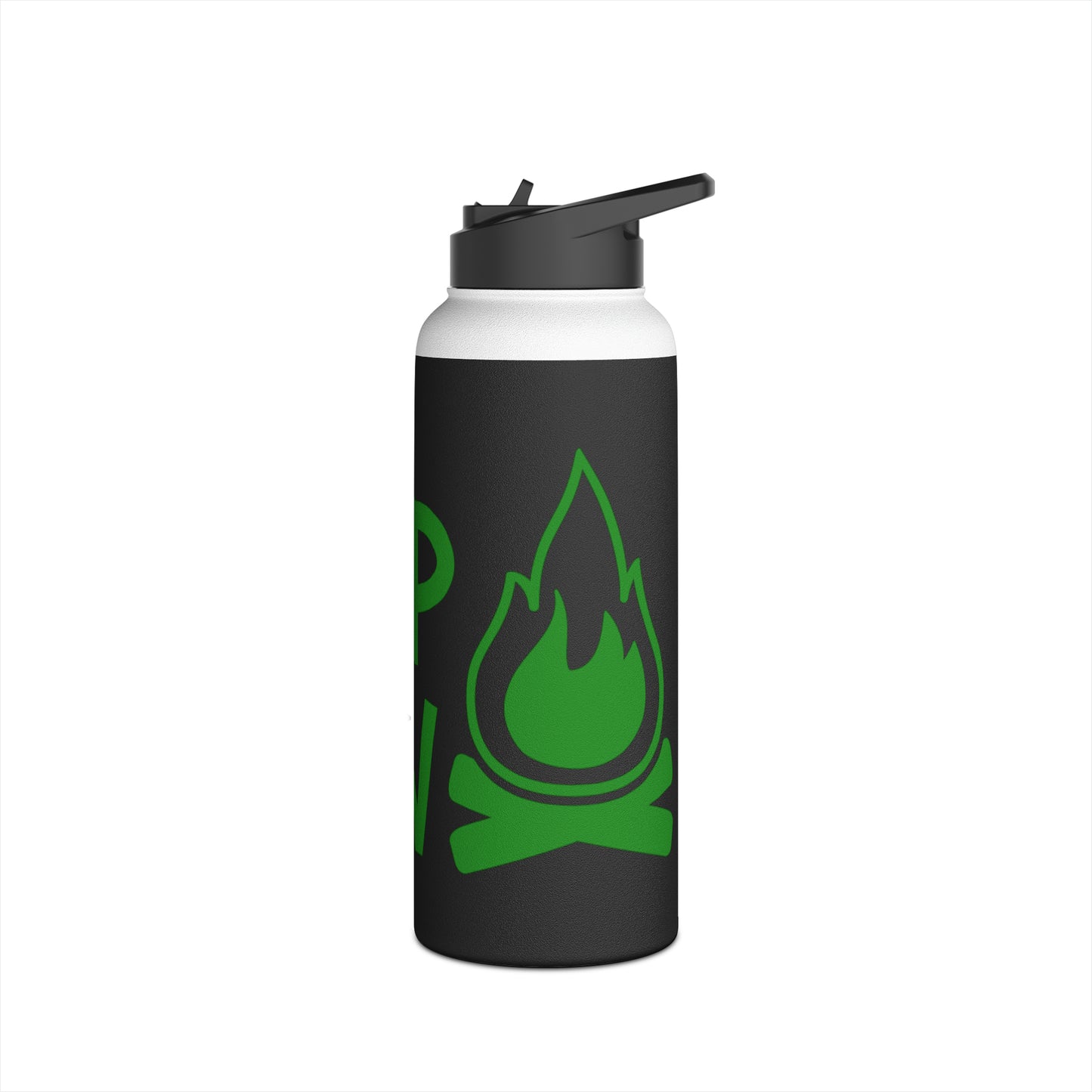 "Camp Crew" Stainless Steel Water Bottle - Green