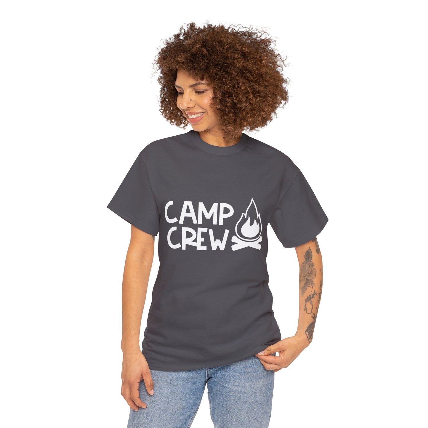 "Camp Crew" Adult Heavy Cotton Tee - White