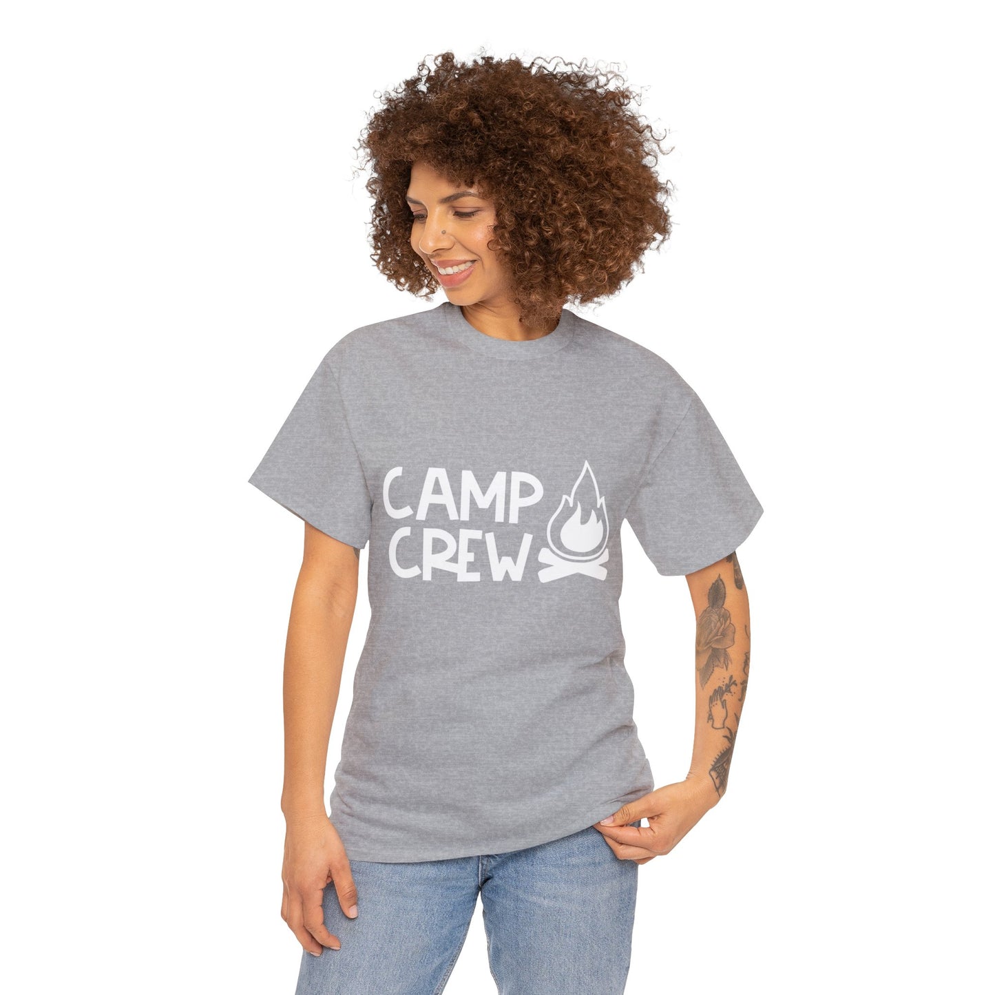 "Camp Crew" Adult Heavy Cotton Tee - White