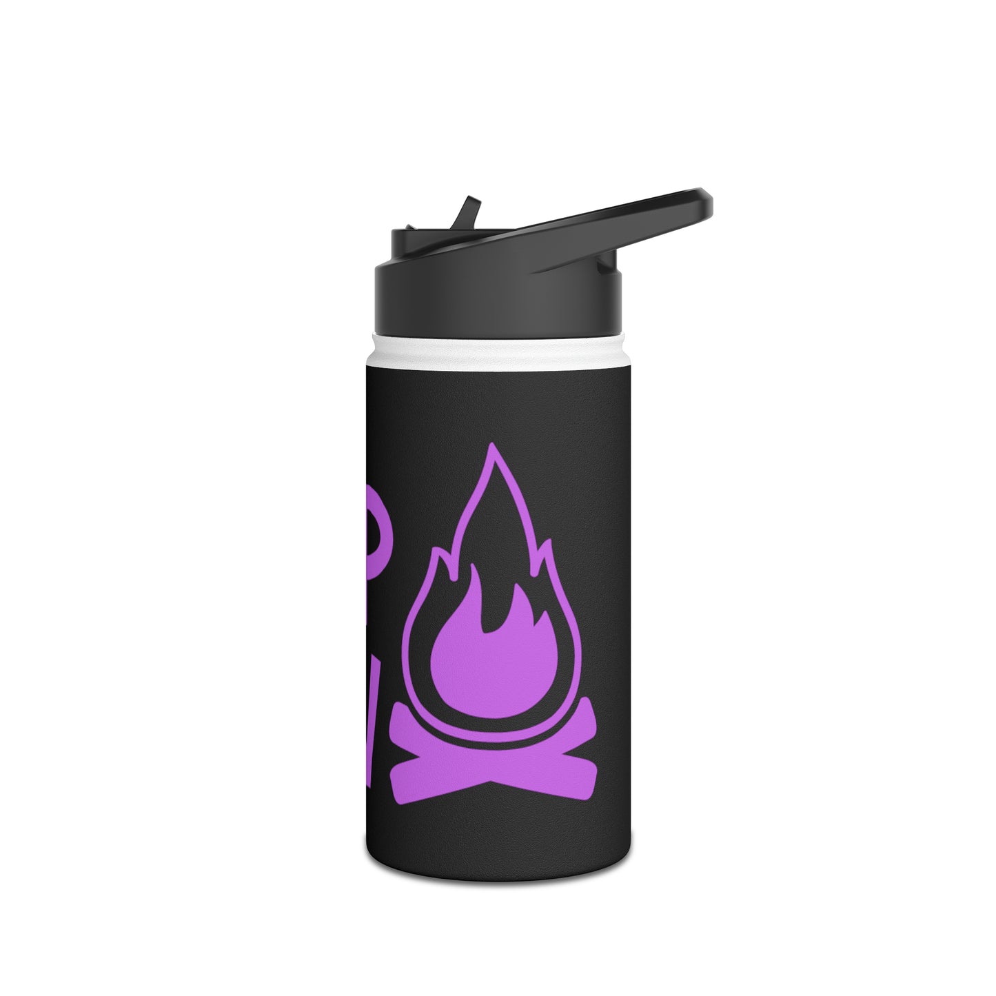 "Camp Crew" Stainless Steel Water Bottle - Purple